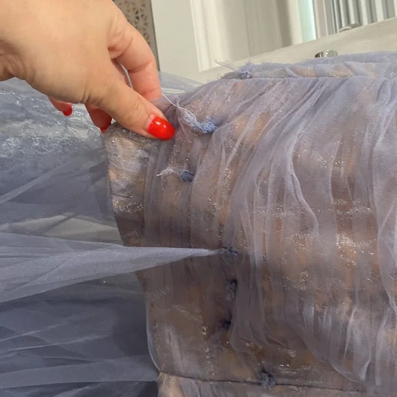 Tarik Ediz 96043 Illusion Long Sleeve Lace Bodice Tulle Mermaid Gown - Picture 11 of 12